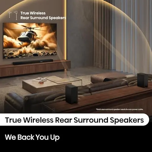 Hisense AX5140Q 5.1.4Ch Sound Bar with Wireless Subwoofer, Dolby Atmos, DTS:X, Bluetooth 5.3, Roku TV Ready, HDMI/AUX/ARC/Optical/USB, EzPlay, 7 EQ Modes, Hi Concerto, Room Calibration 7