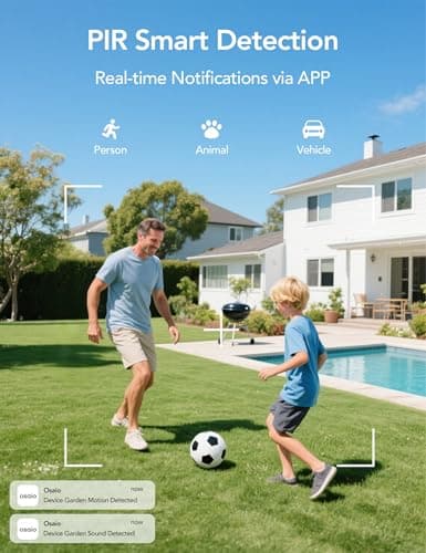 GNCC Solar Security Cameras Wireless Outdoor, 5G & 2.4GHz WiFi, 2K Outdoor Battery Camera, Color Night Vision, AI Detection, Spotlight Alarm, SD/Cloud Storage, Easy Install, Manually Adjust View 6