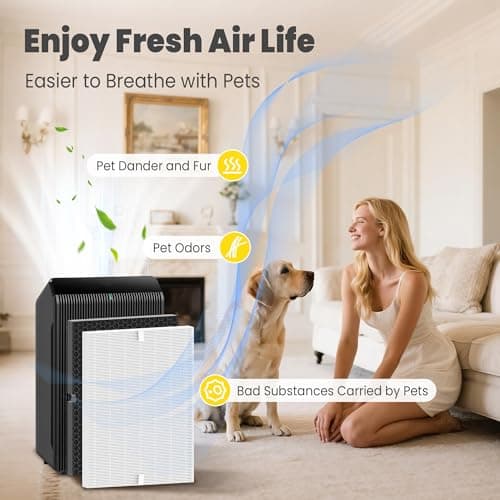 116130 Replacement Filter H for Winix 5500-2 AM80 Plasmawave Air Purifier, Includes 4 Pack True HEPA Filter 8