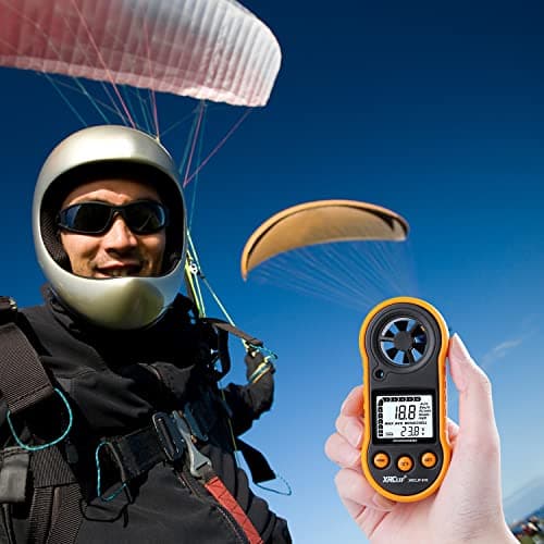 Digital Wind Speed Meter Anemometer Handheld Wind Gauges Air Flow Velocity Meter for Measuring Wind Chill Temperature Speed, Wind Meter Thermometer Gauge for Shooting Windsurfing Fishing Hunting 7