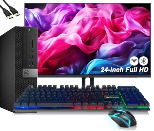 Dell OptiPlex 5040 SFF Desktop Computer PC Bundle Setup with New 23.8" FHD Monitor, Inter Core i5-6600 3.3GHz, 8GB RAM, 256GB SSD, Keyboard & Mouse, Wi-Fi, Bluetooth, Windows 11 Pro (Renewed)