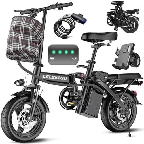 Electric Bike for Adults Teens, Folding E-Bike,Commuter City Foldable ebike with 560W Motor 48V 10Ah Battery, 24MPH 3-Level Pedal Assist, Dual Disc Brakes,14" Compact Electric Bicycle with Pedals