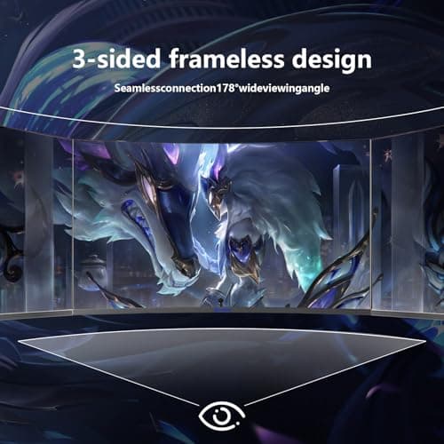 Sealan 27 inch Curved Gaming Monitor 180Hz Full HD 1080P 1800R LED Computer Monitor Display with FreeSync & Eye-Care Technology, Support VESA, DP, HDMI Port IPS Screen for Gaming Home Office 5