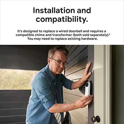 Google Nest Doorbell - (Wired, 2nd Gen) - Wired Video Doorbell Camera - Doorbell Security Camera - Ash 8
