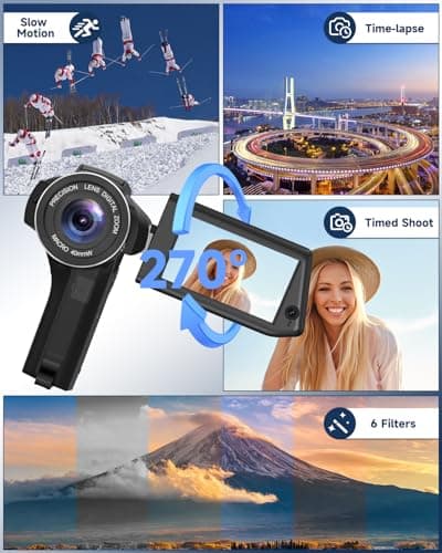 Yatao UHD2K-8K Video Camcorder, 48/75MP Vlogging Camera for YouTube - Dual-View Recording, 16X Zoom, WiFi & Flip Screen - Perfect for Beginners, Live Streaming, and Content Creation 5