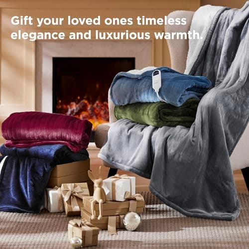 Bedsure Electric Blanket Full Size - Soft Flannel Heated Blanket Full, GentleSoft Fast Heating with 10 Time Settings & 6 Heat Settings, Warm Gift for Grandma (72x84 inches, Sage Green) 7