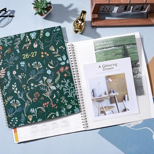 2026-2027 Monthly Planner - Planner 2026-2027, Monthly Calendar 26-27, Jul. 2026 - Dec. 2027, 9" x 11", 18 Month with Colourful Tabs & Pocket, Flexible Cover, Twin-Wire Binding, Thick Paper - Green 7