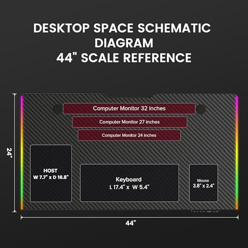 GTPLAYER RGB Electric Standing Desk, Height Adjustable Gaming Desk - Computer Desk with Mouse Pad, Home Office Desk 5