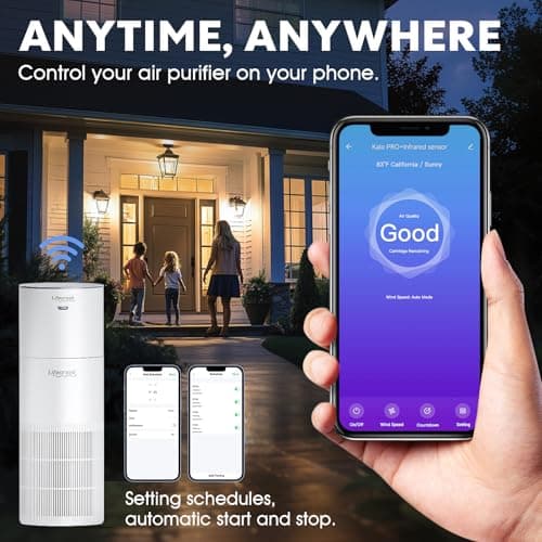 Lifecreek Air Purifier And Humidifier Combo For Large Room Up to 1084 Ft², 3-Stage Filter Humidifier and Air Purifier in One With WIFI Control - 22Db(Humidification cannot be used alone) 5