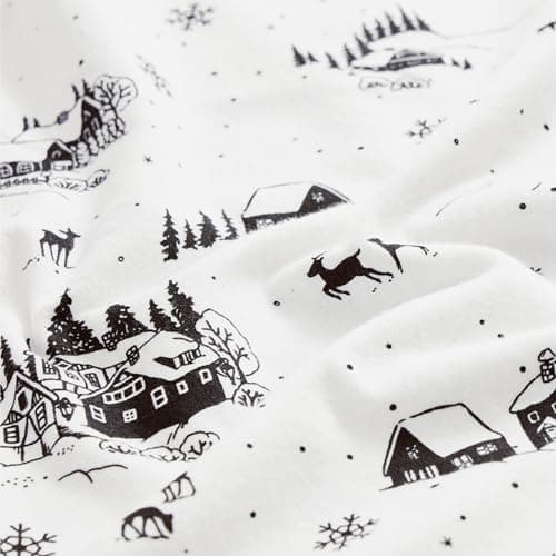 Bedsure Flannel Pillowcases Set of 2, Print Black Pillow Cases with Envelope Closure, 100% Cotton Pillowcase with Winter Forest House, Christmas Pillow Cover Gifts for Room Decor,20x30 Inches 9