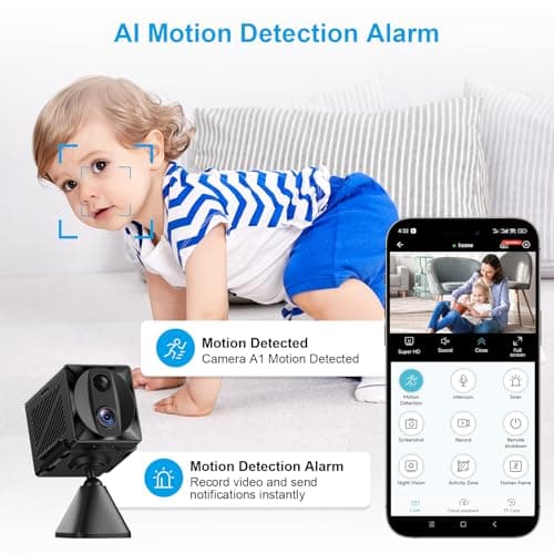 ZTTAOLII 5G WiFi Hidden Spy Camera - 4K HD Indoor Security Cam, AI Motion Detection, 100-Day Battery, Night Vision, Wireless Mini Cameras for Home/Baby/Pet (Camera) 5