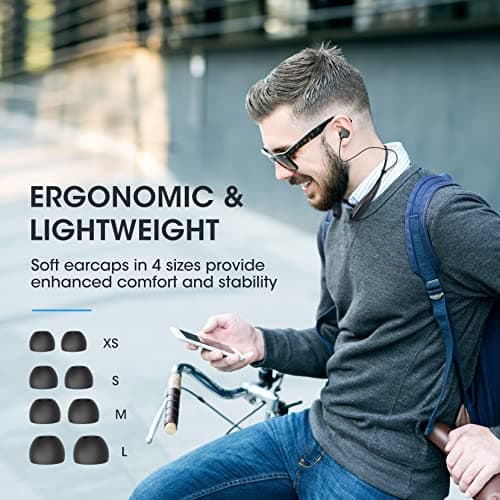 YOSDOM Neckband Bluetooth Headphones, Around The Neck Headphones 24H+ Playtime, Bluetooth Headsets with Call Vibration, Shark Jaw Design Wireless Earbuds+Noise Isolation/Built-in Mic/IPX7 Waterproof 8