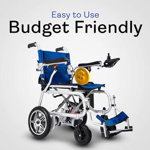 Burch Bike Artemis Pro Lightweight Foldable Electric Wheelchairs for Seniors - 2x250W Power Wheelchair - Travel/User Friendly Electric Wheelchairs for Seniors, Long Range Electric Wheelchair (Blue) 5