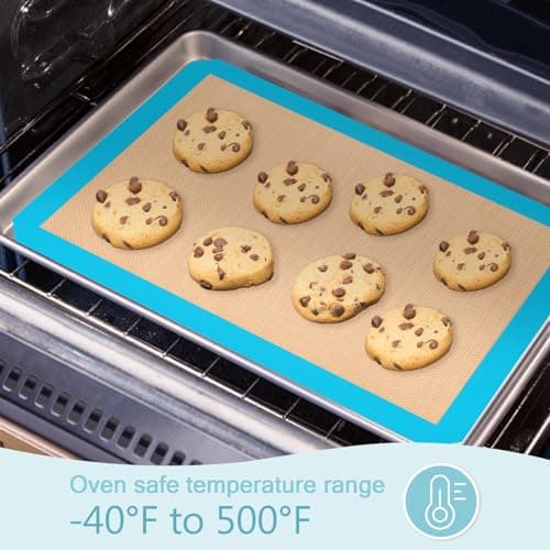 Silicone Baking Mat, Reusable Silicone Mats for Baking Set of 3, Non-Stick Baking Supplies for Pastries, Cookies, Macaroons, Bread 5