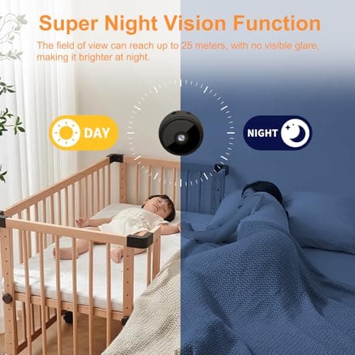 ZHENHAN Mini Camera Wireless Small Nanny Security Cam with Night Vision & Motion Detection, Phone App Control, SD/Cloud Storage, Real-Time Alerts, Indoor Surveillance for Home/Baby 5