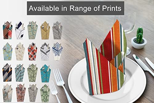 Ruvanti Cloth Napkins Set of 12 Cotton 100%, 20x20 Inches Napkins Cloth Washable, Soft, Absorbent, Cotton Napkin for Parties, Christmas, Thanksgiving, Weddings, Dinner NapkinsCloth - Multi Strip 7