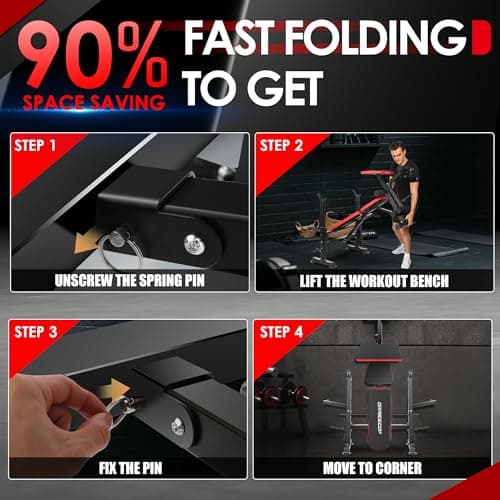 OPPSDECOR 900LBS All in One Weight Bench Set with Squat Rack Adjustable Workout Bench with Leg Developer Preacher Curl Rack Fitness Strength Training Bench for Home Gym 6