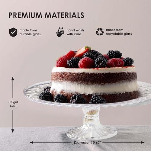 Amici Home Rochester Footed Glass Cake Stand | Round Vintage Style Cake Plate | Serving Platter for Cupcakes, Cookies | Dessert Display Stand for Parties, Weddings, and Gift (Iridescent Luster) 8