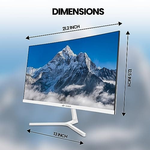 CRUA 24 Inch White Monitor, FHD(1920×1080p) 75Hz 99% sRGB Computer Monitor, LED Filter Blue Light 178° Wide Viewing Angle Curved Monitor for Home, Office and Dormitory(HDMI, VGA)-White 5