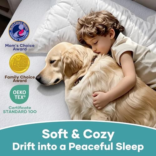 OhGeni Waterproof Mattress Protector, Queen Size Fitted Sheet with Deep Pocket, 6''-18'' Washable Hypoallergenic Mattresses Cover,Noiseless Soft Mattress Pad, Urine,Bedroom Essential,Pee & Dirt-Proof 5