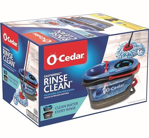 O-Cedar RinseClean Spin Mop & Bucket System | Clean with Water | Removes 99% of Bacteria 20