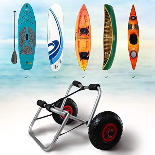 MorTime 27" Heavy Duty Kayak Cart, Universal Kayak Carrier for Floats, Kayak Tote Trolley Transport for Carrying Canoes