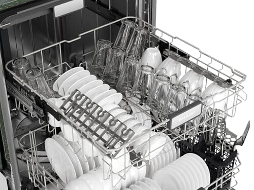 SHARP SDW6767HS Smart Dishwasher Works with Alexa. Includes LED Interior lights, Stainless Steel interior, Heated Dry with Fan Assist, Wash Zone cleans half load on either rack, Adjustable Third Rack 21