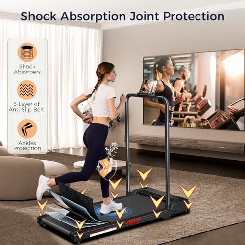 FutureGlide Walking Pad Treadmill, 3.0 HP Under Desk Treadmill, 3 in 1 Foldable Treadmills for Home, Walking Pad with Handle Bar for Walking and Jogging, with Remote Control & LED Display 5
