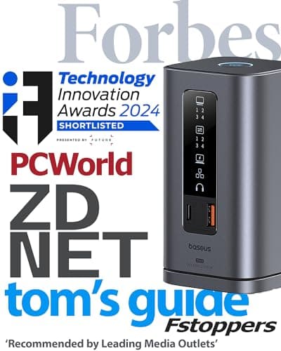 Baseus Docking Station, Spacemate(Win) 11 in 1, Triple Display, 4K HDMI and DP, 10Gbps USB A/C Ports, Gigabit Ethernet, 100W PD, Audio, Laptop Docking Station for Windows/Dell/HP/Lenovo/Asus/Acer/Mac 7