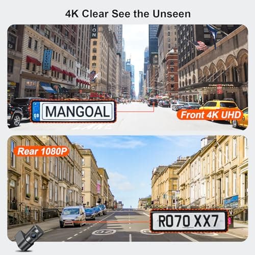 Mangoal Front 4K & Rear 1080P Dash Cam fit for Ford F150 2018-2026 F250/F350/F450 Super Duty 2020-2026 XLT Lariat King Ranch Raptor Limited Platinum (Model A), Free App & WiFi, 128GB Card 8