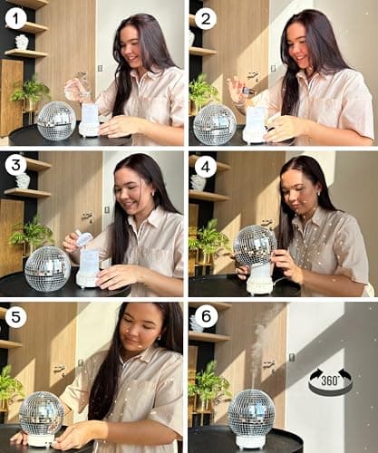 Rotating Disco Ball Diffuser – Cute Essential Oil Diffuser and Humidifier for Home, 3 Timer Modes, Mirror Ball Retro & Preppy Room Decor | Disco Ball Gift 5