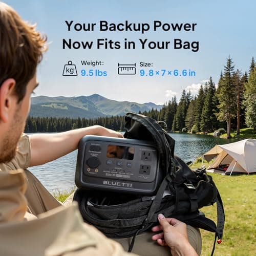 BLUETTI Elite 30 V2 Portable Power Station 600W (Power Lifting 1500W), 288Wh LiFePO4 Battery with 10ms UPS, Emergency Backup Power for Home Blackout/Winter Storm, Solar Generator for Camping/Road Trip 8