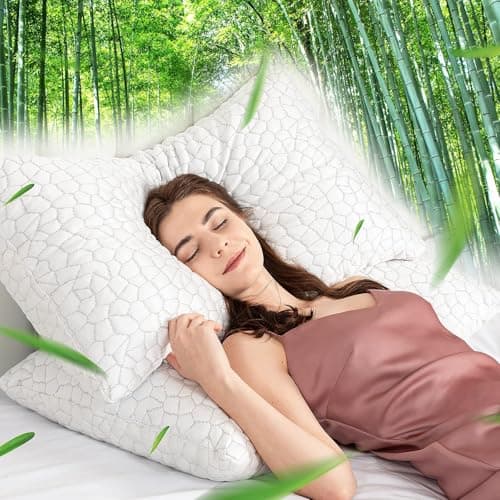 Cooling Bed Pillows for Sleeping 1 Pack Shredded Memory Foam Pillows Adjustable Cool Pillow 8