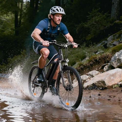 HopCycle Electric Bike - Electric Bike for Adults 500W, Up to 55 Miles, 20MPH Electric Mountain Bike, 26'' Tires Lightweight E-Bike for Commuting Mountain Road Sand 9