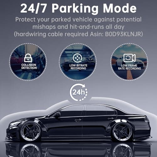 Dash Cam Front and Rear, 2.5K+1080P Dual Dash Camera for Cars, Ecomoment Car Camera with 1.47" IPS Screen, Built-in Wi-Fi, 170° Wide Angle, Night Vision, G-Sensor, 24H Parking Mode, 32GB Card Included 7