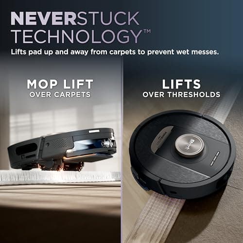 Shark PowerDetect NeverTouch, Self-Empty & Self-Refill, Robot Vacuum and Mop with Bagless, 30-Day Debris Capacity HEPA Base, 30-Day Capacity Refill Tank, Pad Dry, Black, AV2810YS 5