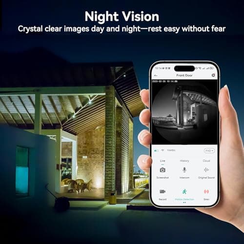 MUBVIEW 2K 3MP 180° Wireless Doorbell Camera No Subscription, Head to Toe View WiFi Security Camera with Chime, Smart Video Doorbel, Battery Powered, AI Motion Detection, Night Vision 5