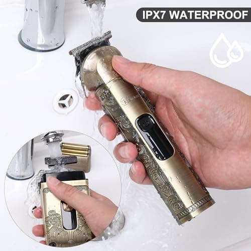 Hatteker Professional Hair Clipper Electric Razor Foil Shavers for Men Body Nose Ear Hair Grooming Kit with Triple Blades Cordless Waterproof 6