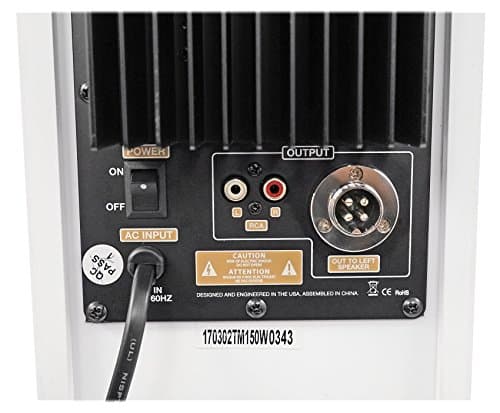 Rockville TM150W Powered Home Theater Tower Speaker System, White, 1000W, 10" Subwoofers, Bluetooth, USB/SD Playback, FM Radio, Remote Control, Karaoke Ready, Perfect for Home Entertainment 5