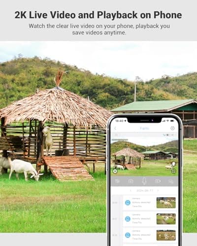 Tefrio Cellular Security Camera Outdoor with 4G LTE SIM Card, No WiFi Needed, Support Unlimited Data Plan, 360° Live Video, PIR Motion Alerts, 2K Color Night Vision, Remote Access for Farm/Jobiste 5