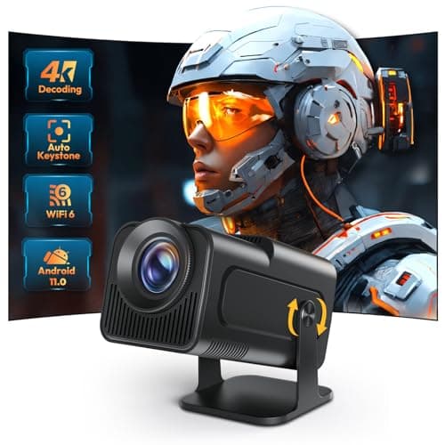 Smart Mini Projector XGODY Gimbal5 Android 11 Full HD Projector Native 1080P 4K Support 5G WiFi 6 Bluetooth 5.0 Home Movie Projector Electric Focu Auto Keystone 180 Rotating For PC/Lap/PS5 Jet Black