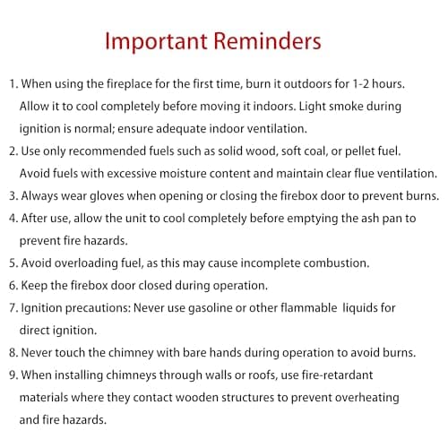 FENGXCXY Indoor Wood-Burning Stove with Dual Viewing Windows, a Pellet Stove Capable of Heating Spaces from 200 to 750 Square Feet 9