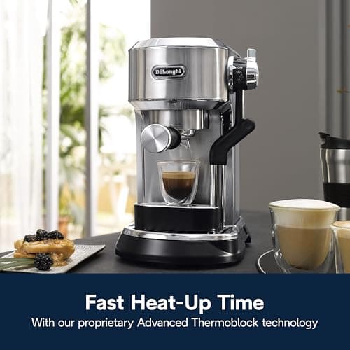 De'Longhi Dedica Maestro Plus Espresso Machine, Automatic Steam Wand, 3 Coffee Temp & Milk Foam Settings, 54oz Removable Tank, Easy-to-Clean Dishwasher-Safe Parts, Compact Stainless Steel Design 5