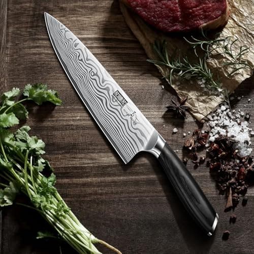 HOSHANHO 5 Pieces Knife Set, Professional Powder Steel Chef Knife Set, Ultra Sharp Japanese Kitchen Knives Set with Ergonomic Pakkawood Handle 5