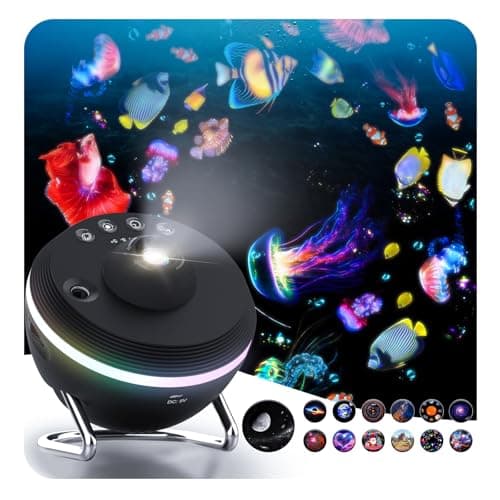 Galaxy Projector, Star Projector with Meteor & 4 Varicolored Lighting Effects, Jellyfish Projector Night Light Space Starry Sky Projector for Bedroom, Ocean Wave Projector for Kids Adults