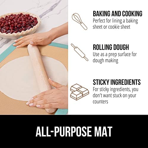 GORILLA GRIP Food Grade Reusable Nonstick Silicone Baking Mat, Oven Safe Cookie Sheet Liners, Up to 500 Degrees, No Mess Easy Clean Pastry Mats, Kitchen Essentials, 11.75x8.25 Quarter Sheet, 2PK, Mint 8