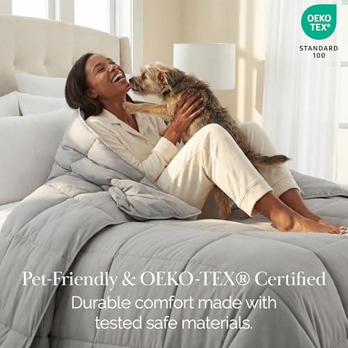 Southshore Fine Living, Inc. California King Size Comforter, Pet Hair Resistant Bedding Comforters, Oversized Down Alternative Comforter, Duvet Insert King, Steel Grey Comforters 6