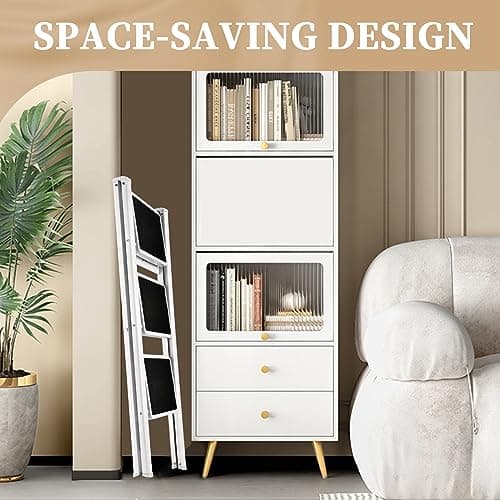 HBTower 3 Step Ladder Folding Step Stool, 330 Lbs Capacity Step Stool for Adults, Closet Step Stool Ladder with Anti-Slip Wide Pedals Household Office, White 5