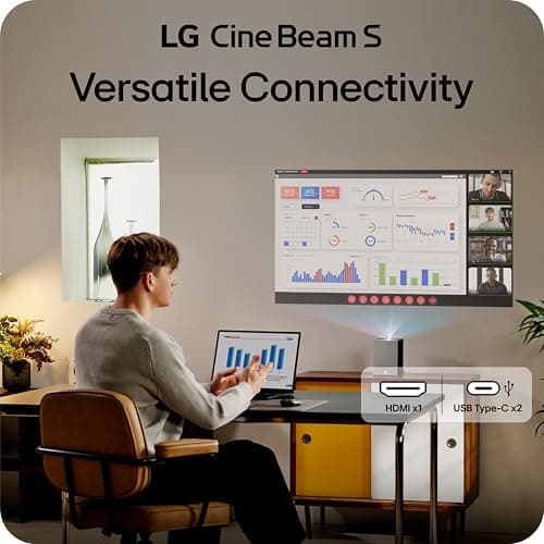 LG CineBeam S PU615U 4K UHD Ultra Short Throw Smart Projector, Auto Screen Adjustment, up to 100” Projection, up to DCI-P3 154%, 450,000:1 Contrast, Speakers with Dolby Atmos, HDR10, HDMI, USB, HID 16