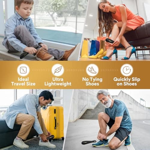 NINEMAX Plastic Shoe Horn 7.5Inch,Travel Shoe Horns Portable Short for Men Women Seniors with Hook (Pack of 1) 6